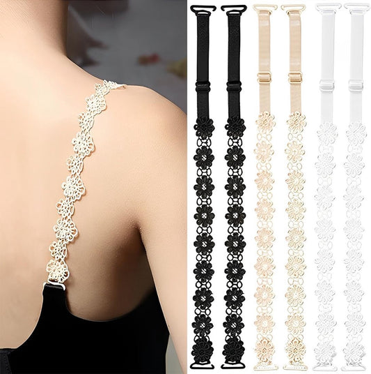 bra straps - 3 pairs - replacement bra straps for women - elastic bra shoulder straps - lace floral bra V1188-MS101-02680-1