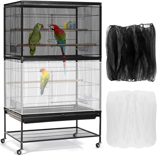 Birdcage Mesh Cover - Universal Birdcage Cover - Birdcage Splash Guard - Seed Catcher - Dust Cover for V1188-MS101-02689-1
