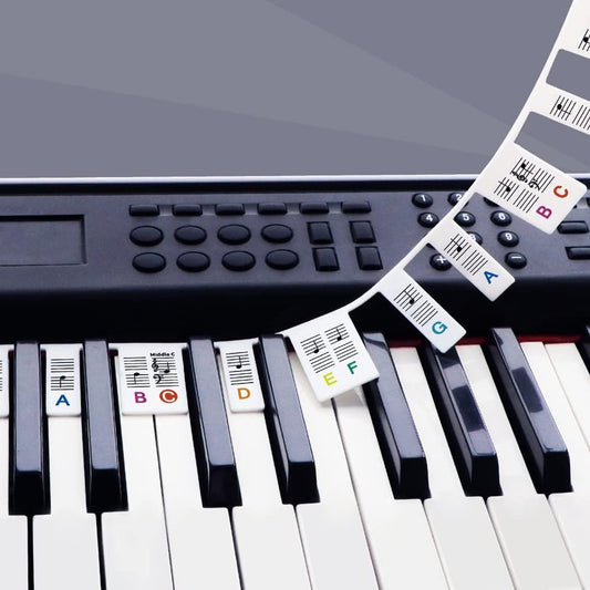 Piano/Keyboard Stickers - 88 keys - Removable Piano Key Stickers - piano stickers - Silicone - learn to play V1188-MS101-02691-1