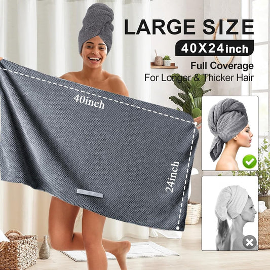 2 pieces - Microfiber Hair Towel - Microfiber Drying Towels - Microfiber towels - Hair Drying Towel - Hair V1188-MS101-02707-1