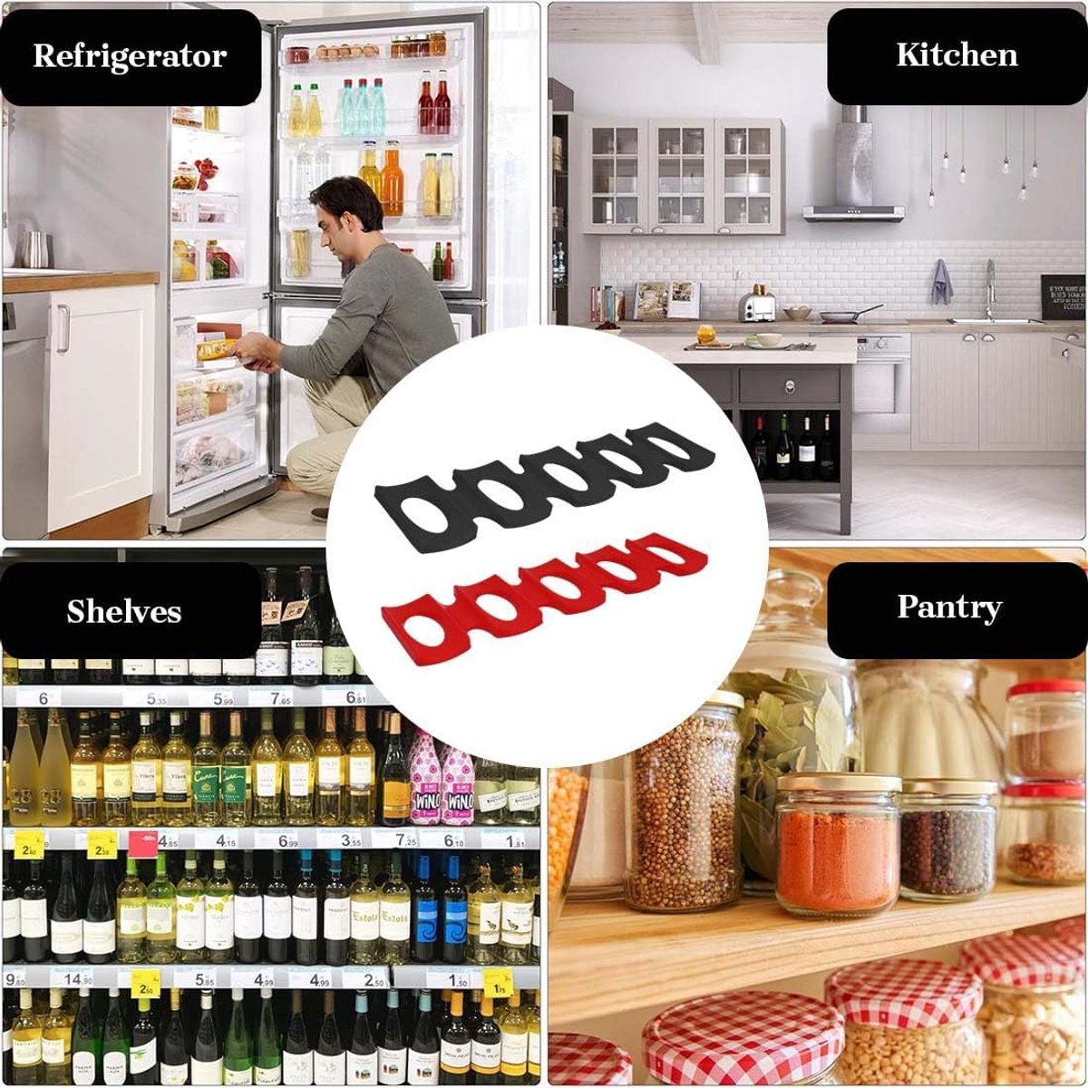 2 pieces - Bottle rack - Beverage bottle rack - Refrigerator bottle holder - Wine rack - silicone V1188-MS101-02708-1