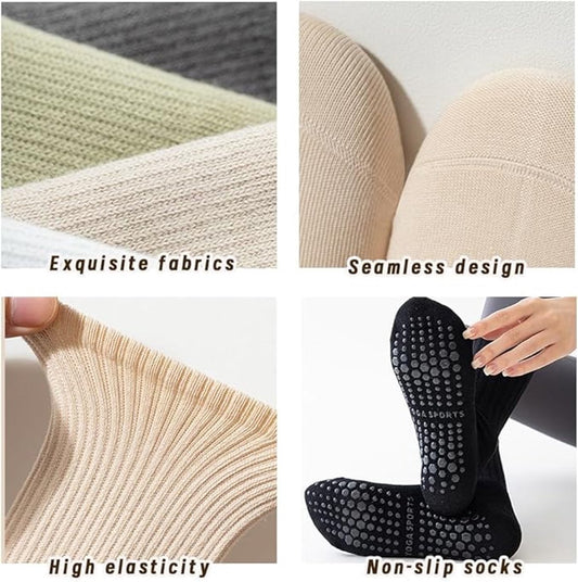 4 pairs - Yoga Socks - Pilates Socks - Non-slip Yoga Socks - Yoga Socks for women - sports socks - non-slip V1188-MS101-02709-1