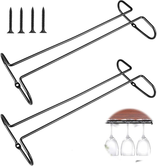 2 pieces - Wine glass holder - Glass hooks for shelf - Iron glass holder for glasses - Wall display holder - V1188-MS101-02712-1