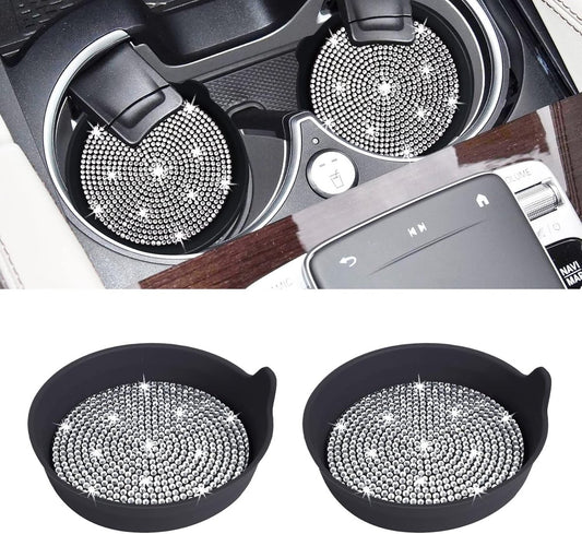pieces - Coasters - Non-slip coasters - Car Cup Coaster - Universal non-slip cup holders - Bling Crystal V1188-MS101-02750-1