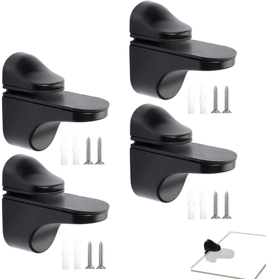 4 pieces - Glass clamp - Glass shelf brackets - Adjustable - Glass shelf bracket - fishmouth glass clip - V1188-MS101-02757-1