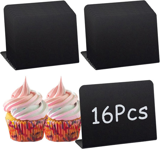 16 pieces - Table Board Chalkboard - Mini Plastic Blackboard - Price Boards - Desk Stand - 10x7.5cm - Mini V1188-MS101-02758-1