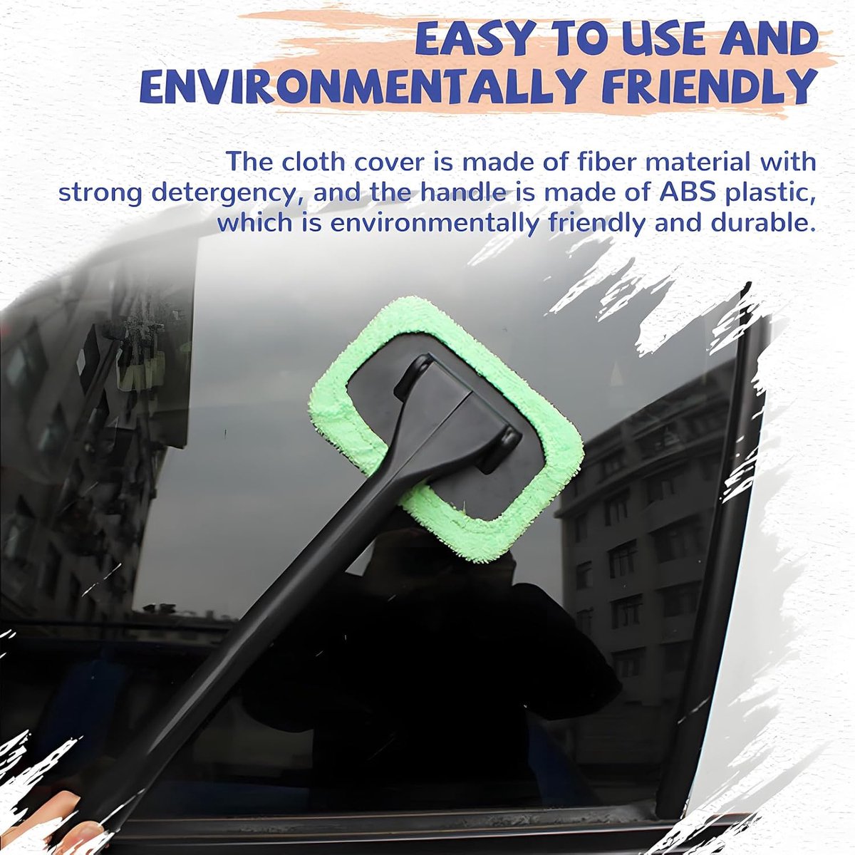 Window Squeegee - Car Cleaning Supplies - Window Washer - Windshield Cleaning Tool with 5 Reusable Towels - V1188-MS101-02766-1