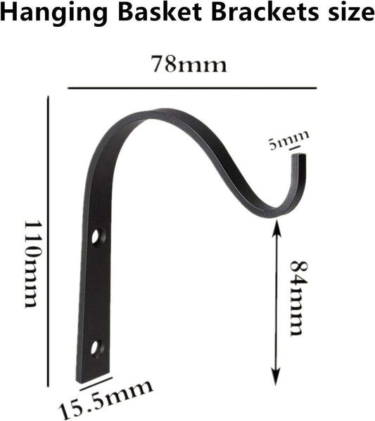 2-Piece Plant Wall Rack - Wall Hook Hanging Basket - Flowerpot Hook - Plant Hook - Iron Wall Rack - Wall V1188-MS101-02772-1