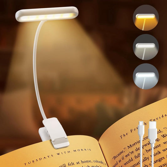 Rechargeable Reading Lamp with Type-C Cable - LED Reading Light for Book with Clip - 24 LED - Reading Lamp V1188-MS101-02777-1