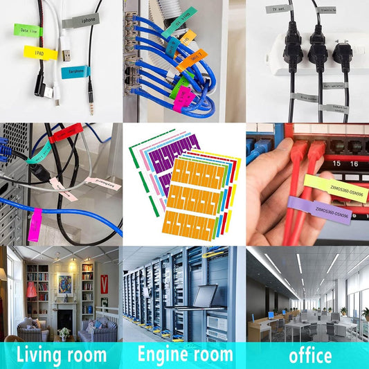 300 pieces - Self-adhesive cable label - cable label sheets - 10 sheets - of 10 colors - Cable labels - Label V1188-MS101-02779-1