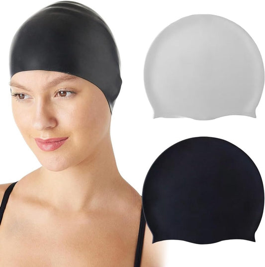 2 pieces - swimming cap - 23*20 cm - silicone swimming caps - hearing protection - waterproof swimming hat - V1188-MS101-02794-1