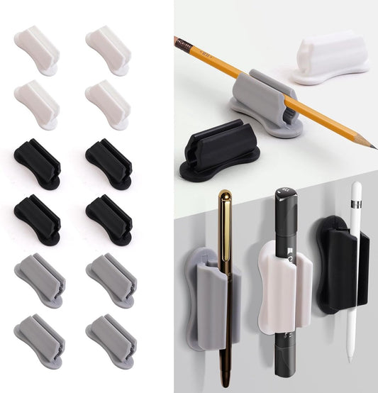 12 pieces - pen holder - pen holder for desk - self-adhesive silicone pen holder - for clipboard mounting in V1188-MS101-02798-1