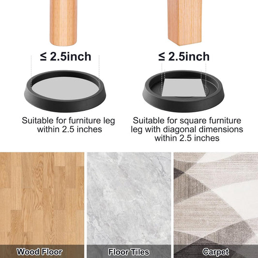 8 pieces - Furniture mats - 76*76*9 mm - 6.3 cm round furniture mat - anti-slip furniture protectors - rubber V1188-MS101-02800-1