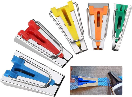 5-piece set - Bias Tape Maker Set - of 5 sizes (6 mm/9 mm/12 mm/18 mm/25 mm) - for sewing and quilting Bias V1188-MS101-02812-1