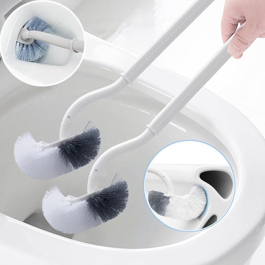 Toilet brush - 2 pieces - Toilet brush - Curved toilet brush - Toilet brush - With handle - Long handle - V1188-MS101-02815-1