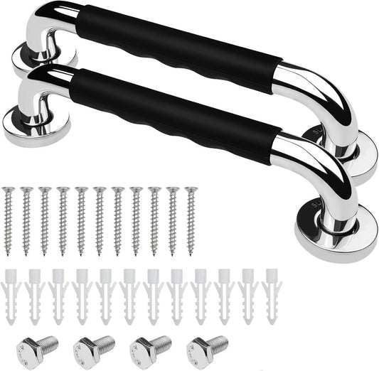 2 Pieces Toilet Grab Bars - 30 cm - Wall Grab Bar - Non-Slip Bathroom Grab Bars - Shower Grab Bars - Non-Slip V1188-MS101-02822-1