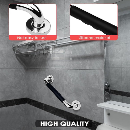 2 Pieces Toilet Grab Bars - 30 cm - Wall Grab Bar - Non-Slip Bathroom Grab Bars - Shower Grab Bars - Non-Slip V1188-MS101-02822-1