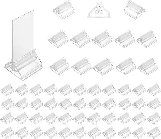 80 pieces - acrylic card holders - acrylic place card holders - reusable - transparent label holders - table V1188-MS101-02829-1