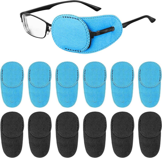 Pack of 12 Eye Patches for Glasses - Reusable Glasses Cases - Non-woven Fabric Eye Patches for Adults and V1188-MS101-02832-1