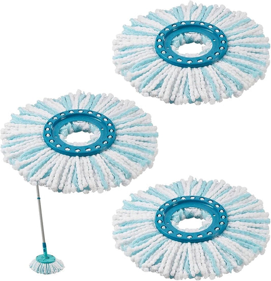 3 pieces - Mop refill - Replacement mop head - Suitable for Leifheit Clean Twist Disc Mop - Clean Twist Disc V1188-MS101-02833-1