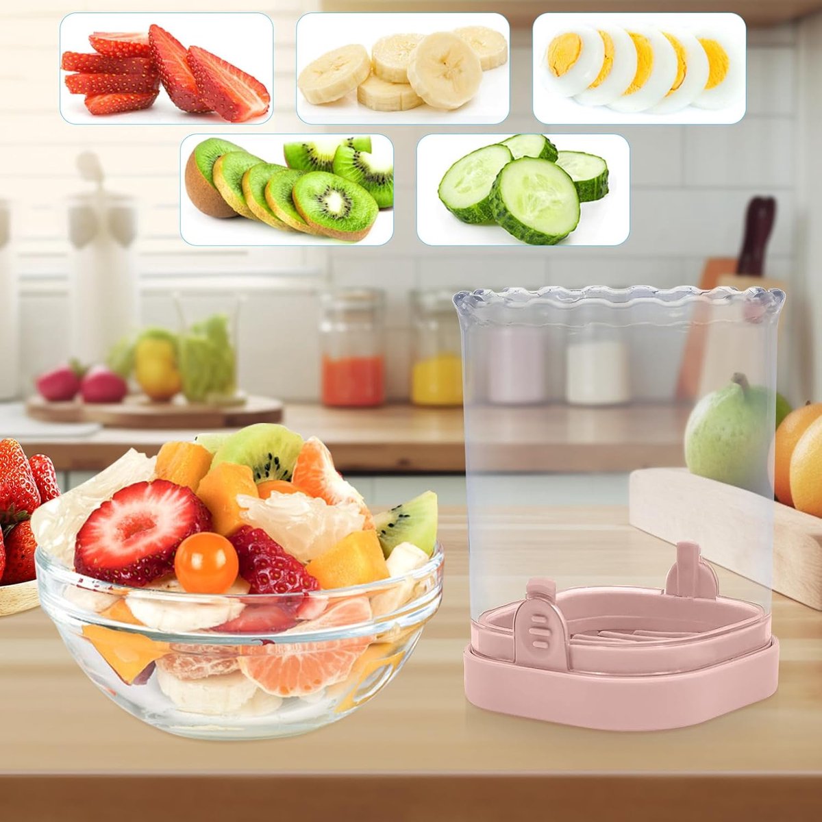 Fruit slicer - Multifunctional slicer - Fruit slicing cup - Grape slicer - strawberry slicer - fast banana, V1188-MS101-02837-1