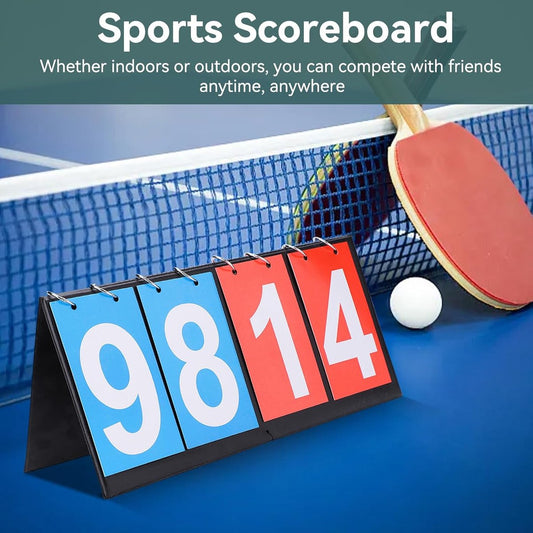 Scoreboard - 4-Digital Scoreboard - 00-99 - Portable Table Score Keeper - Score Flipper - Waterproof - V1188-MS101-02856-1