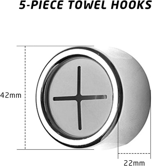 5 pieces - 42*22 mm - towel holders - self-adhesive round towel holders - towel hooks for wall mounting - no V1188-MS101-02861-1