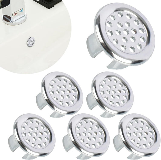 Washbasin Overflow Ring - 6 Pieces - Overflow Rings - Bathroom Overflow Ring - Sink Overflow - Drain Plug - V1188-MS101-02873-1
