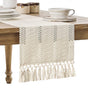 Table runner - tablecloth - Bohemian style table runner - pink table runner - with knotted tassel - farmhouse V1188-MS101-02887-1