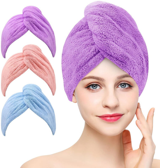 Piece Hair Towel - Microfiber Hair Towel - Hair Towel - Head Towel - Quick-Drying Towel - for Women, Men, V1188-MS101-02901-1