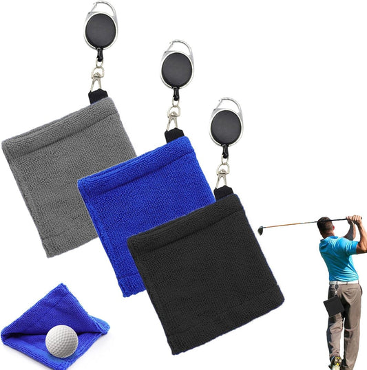 3 pieces - Golf Ball Towel - Golf Bag Amphibious Towels - with retractable buckle - Soft and delicate golf V1188-MS101-02907-1