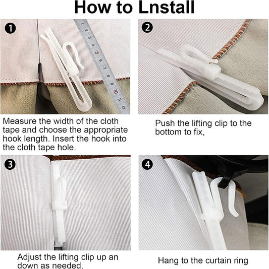 60 pieces - 8.5 cm - Curtain hook - Shower curtain hook - Plastic curtain hook - curtain clip hooks - curtain V1188-MS101-02908-1