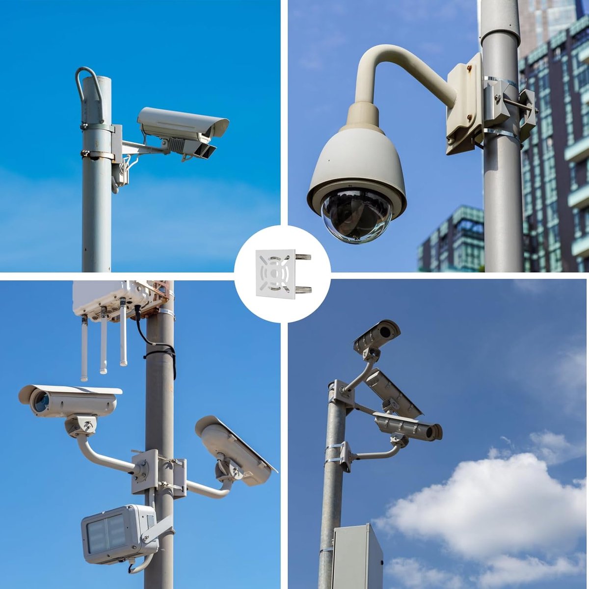 Security camera bracket - Camera bracket - Security bracket - with 2 rings - universal metal bracket - V1188-MS101-02915-1