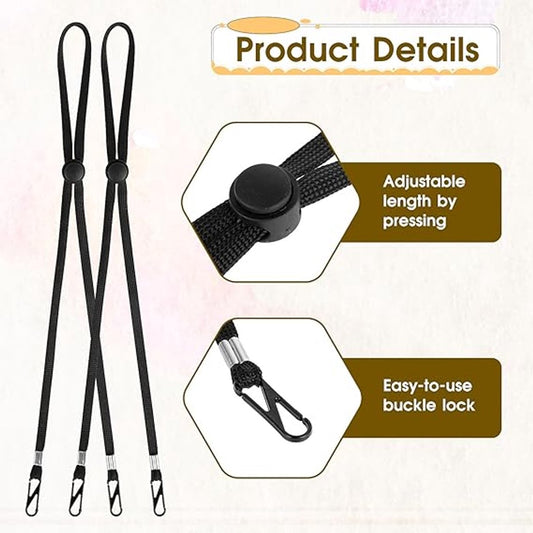 10 pieces - Hat cord - Windproof hat cord - Hat strap clips for travel hats - Removable chin strap - V1188-MS101-02920-1