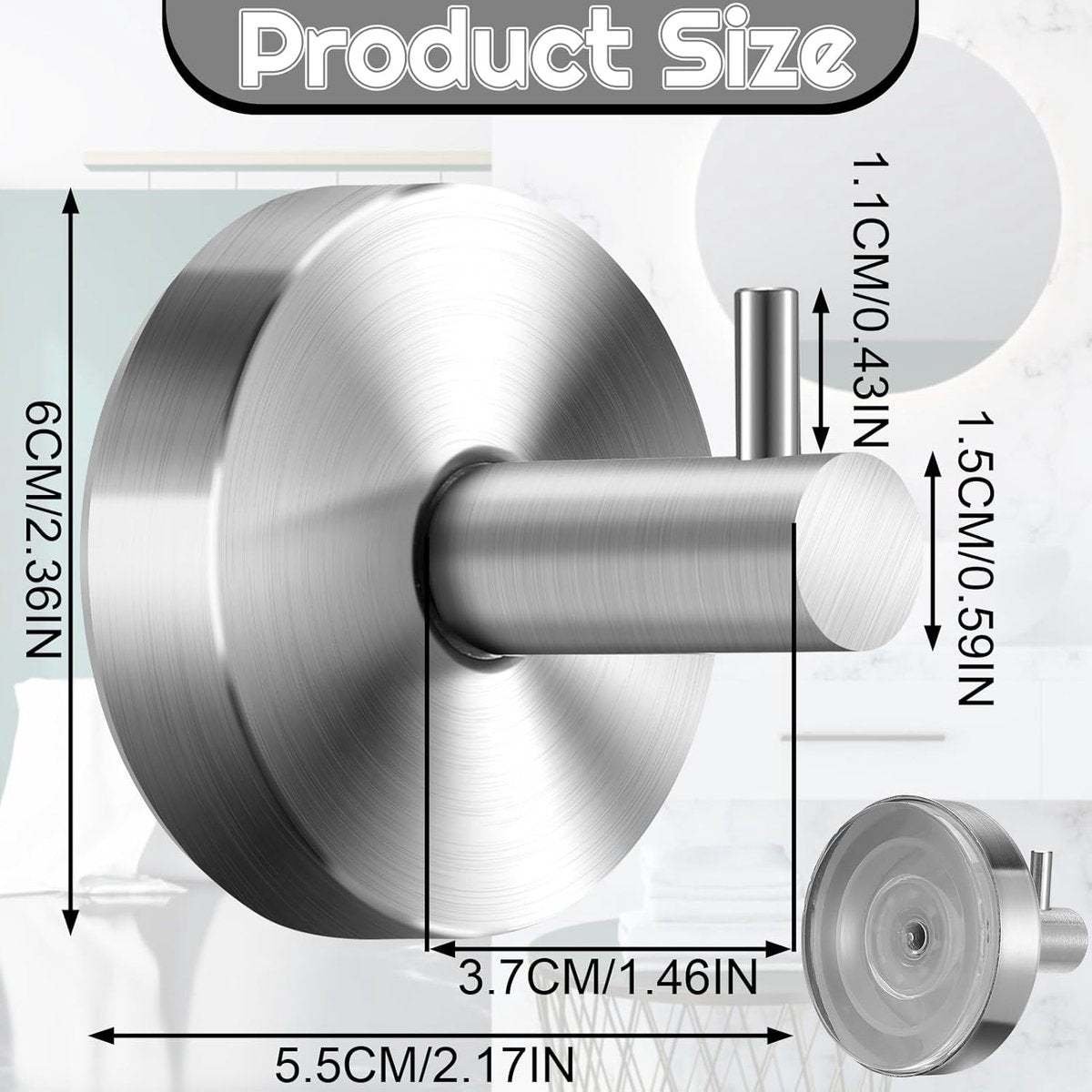 pieces - 6*6*5.5 cm - Suction cup hooks - Hooks with vacuum suction cup - towel hooks without drilling - V1188-MS101-02924-1