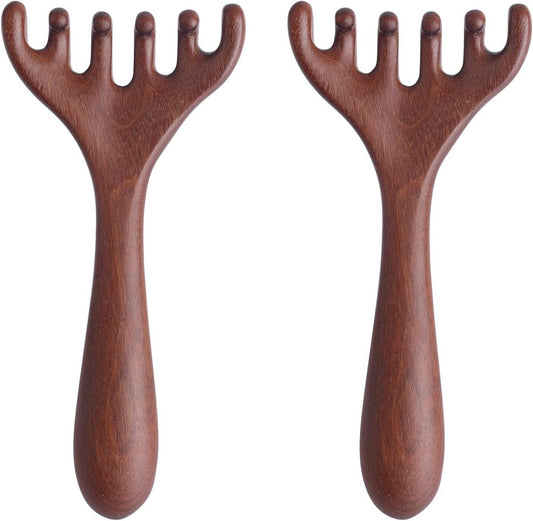 BOXOB 2pcs Wooden Head Massager, Portable Head Scratcher for Deep Relaxation Durable Wooden Comb Wooden Scalp V1188-MS101-02940-1