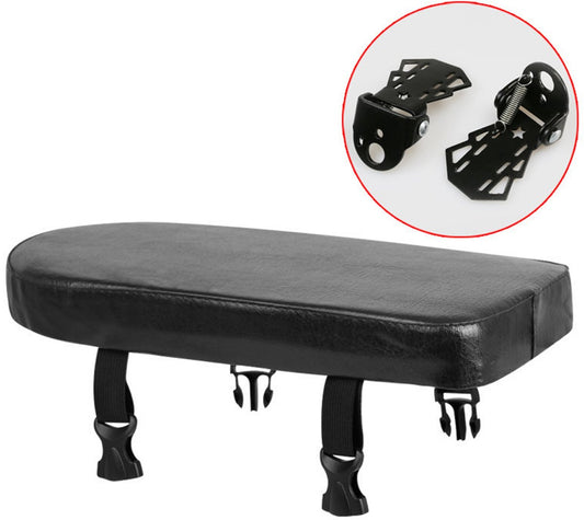 Rear bicycle cushion - with a pair of bicycle pedals - black PU rear saddle - mountain bike back cushion - V1188-MS101-02955-1
