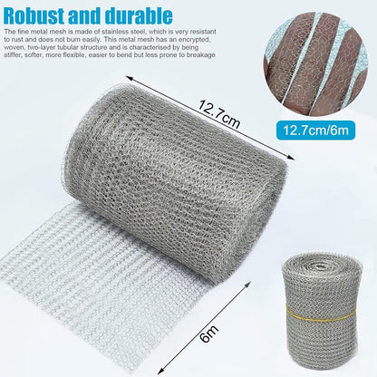 Stainless Steel Rodent Net - Pest Protection - 1 piece - 12.7 cm wide - 600 cm long V1188-MS101-02956-1