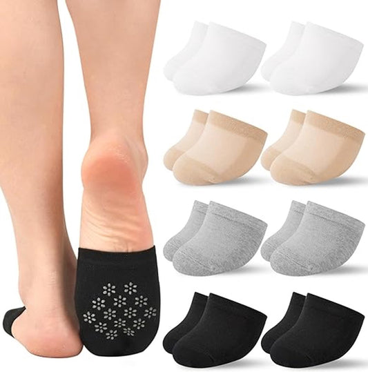 pairs - Half socks - Women's no-show anti-slip half socks - Cotton invisible lining toe protectors - toe V1188-MS101-02957-1
