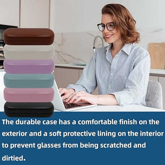 Hard glasses case - PU leather glasses case - Wearable protection - Cover - Leather glasses case - Black - 16 V1188-MS101-02969-1