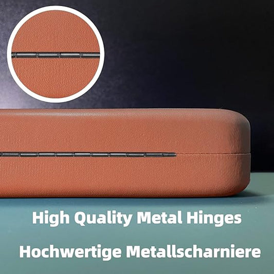 Hard glasses case - PU leather glasses case - Wearable protection - Cover - Leather glasses case - Black - 16 V1188-MS101-02969-1