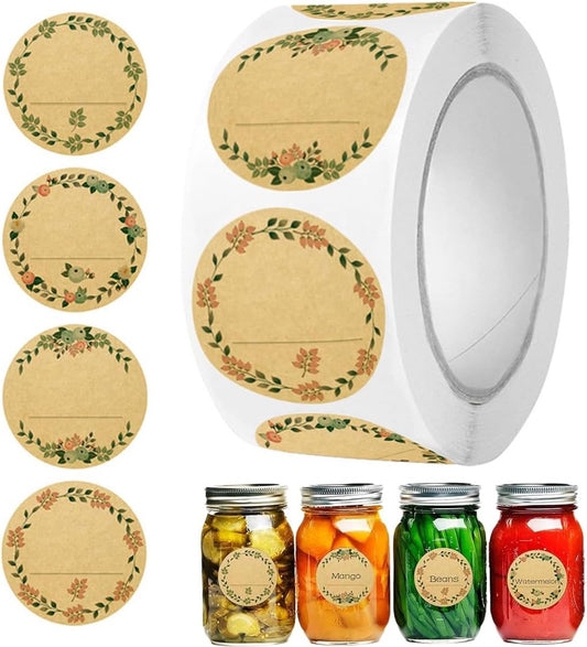 500 pieces - Labels - Jar Labels - jam labels - gift stickers - household labels - kraft paper stickers - V1188-MS101-02977-1