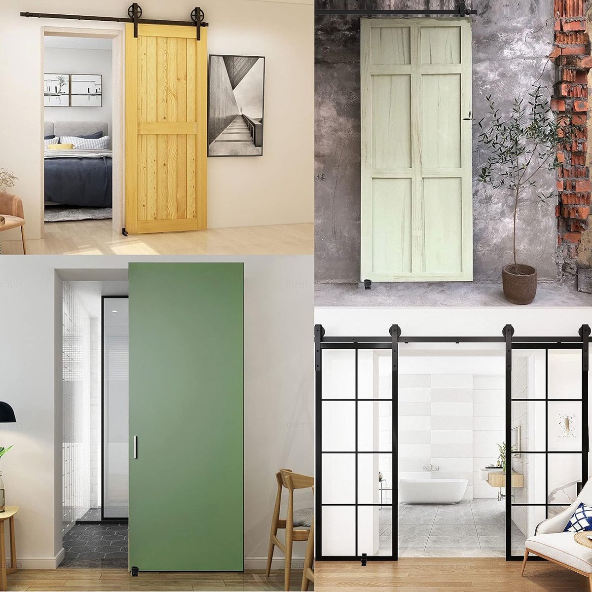 2 Pieces - Sliding Door Floor Guide Doors - Sliding Rails - Sliding Door System - Bottom-Wall Mounting V1188-MS101-02979-1