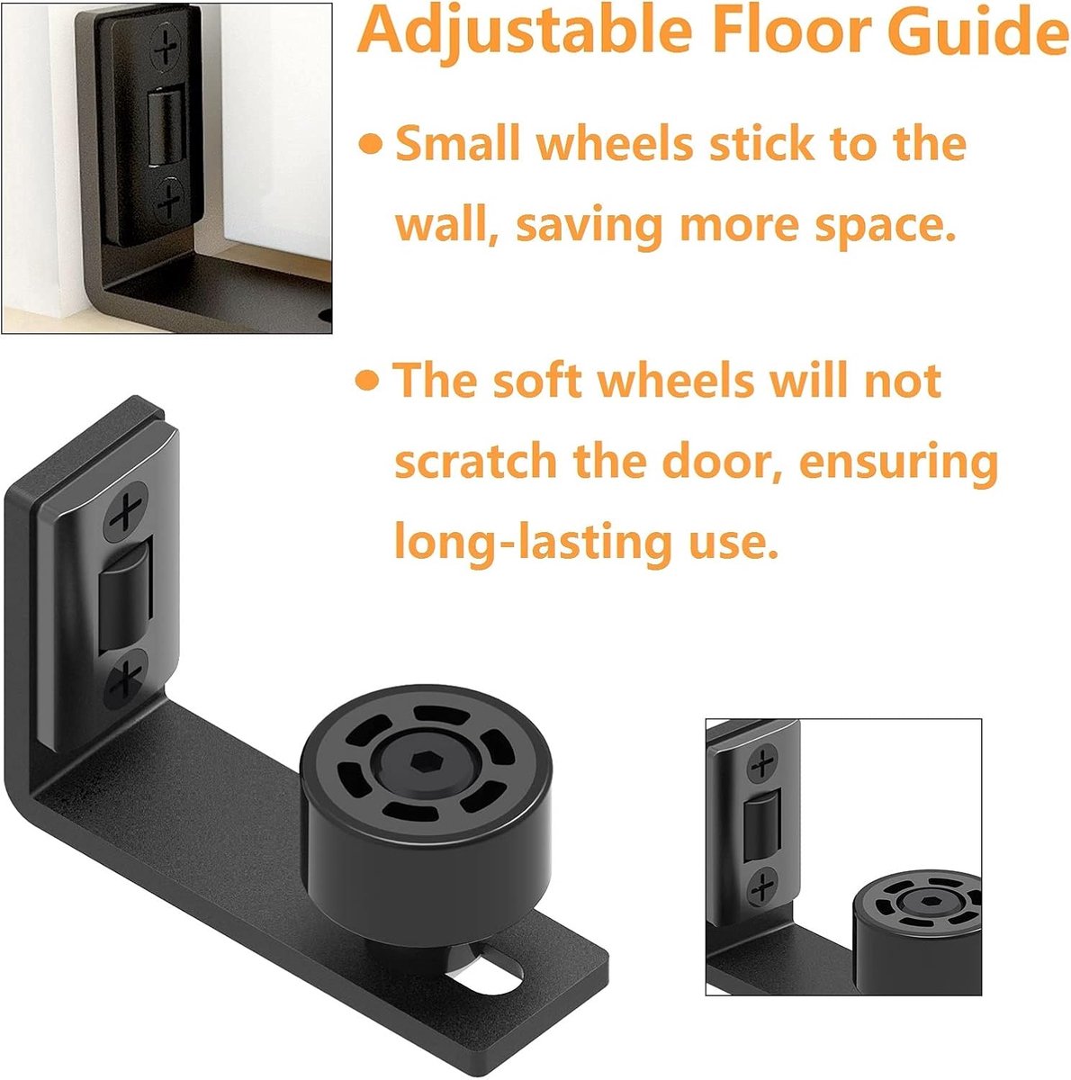 2 Pieces - Sliding Door Floor Guide Doors - Sliding Rails - Sliding Door System - Bottom-Wall Mounting V1188-MS101-02979-1