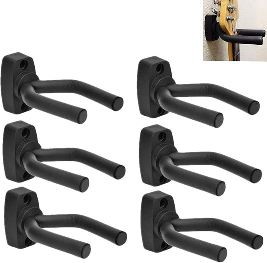 Guitar Wall Mount - 6 Pieces - Guitar Wall Holder - Guitar Stand - Guitar Hanger - Wall Bracket - Black V1188-MS101-02985-1