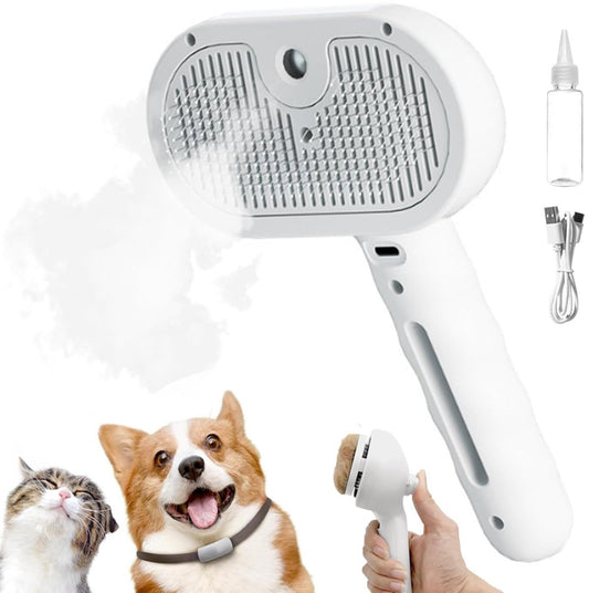 Cat Steam Brush - Dog Steam Brush - 3 in 1 Pet Spray Shedding Comb for Cats and Dogs - Dog Steam Brush - Pet V1188-MS101-03003-1