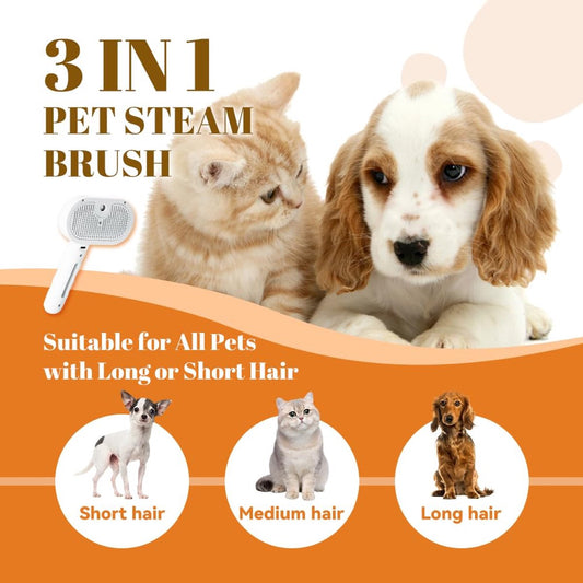 Cat Steam Brush - Dog Steam Brush - 3 in 1 Pet Spray Shedding Comb for Cats and Dogs - Dog Steam Brush - Pet V1188-MS101-03003-1