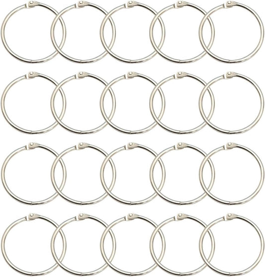 20 pieces - 55 mm - Book rings - metal ring binders - Binding ring - for loose sheets - card ring binder - V1188-MS101-03015-1