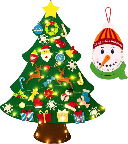 Felt Christmas tree - With Snowman advent calendar - Christmas decoration set - Felt Christmas tree for V1188-MS101-03022-1