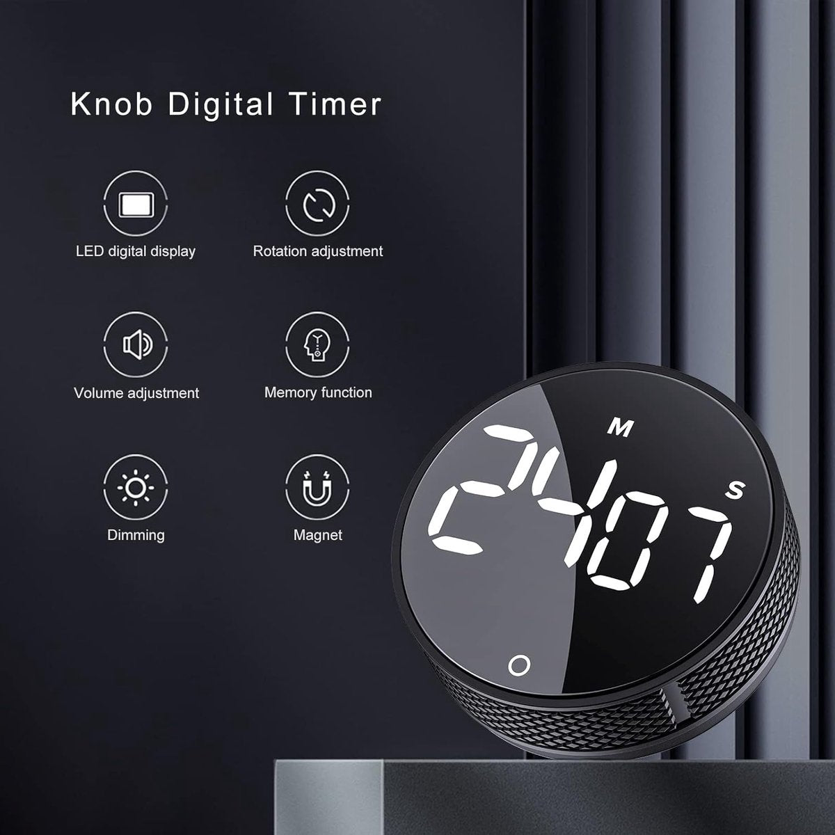 Timers - Digital timer - Magnetic digital kitchen timer - Kitchen timer - Count up/Count down - egg timer - V1188-MS101-03030-1